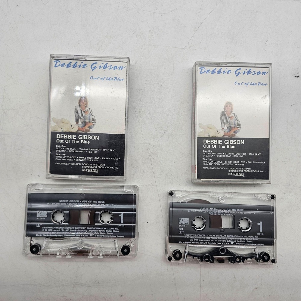 Vintage Debbie Gibson Cassette Lot Out Of The Blue Pop 1987 Album Black LOT OF 2